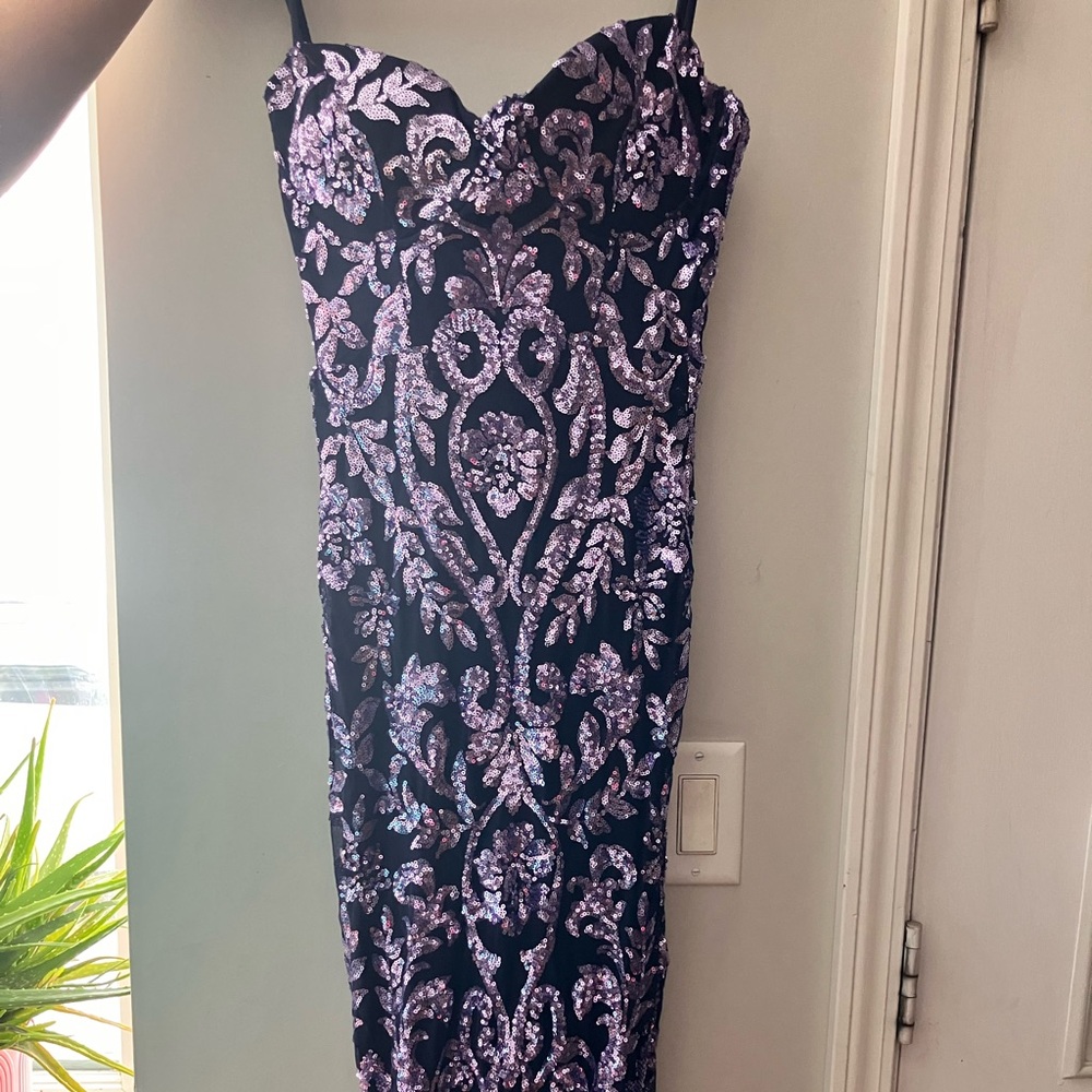 Windsor Purple prom dress w side slit